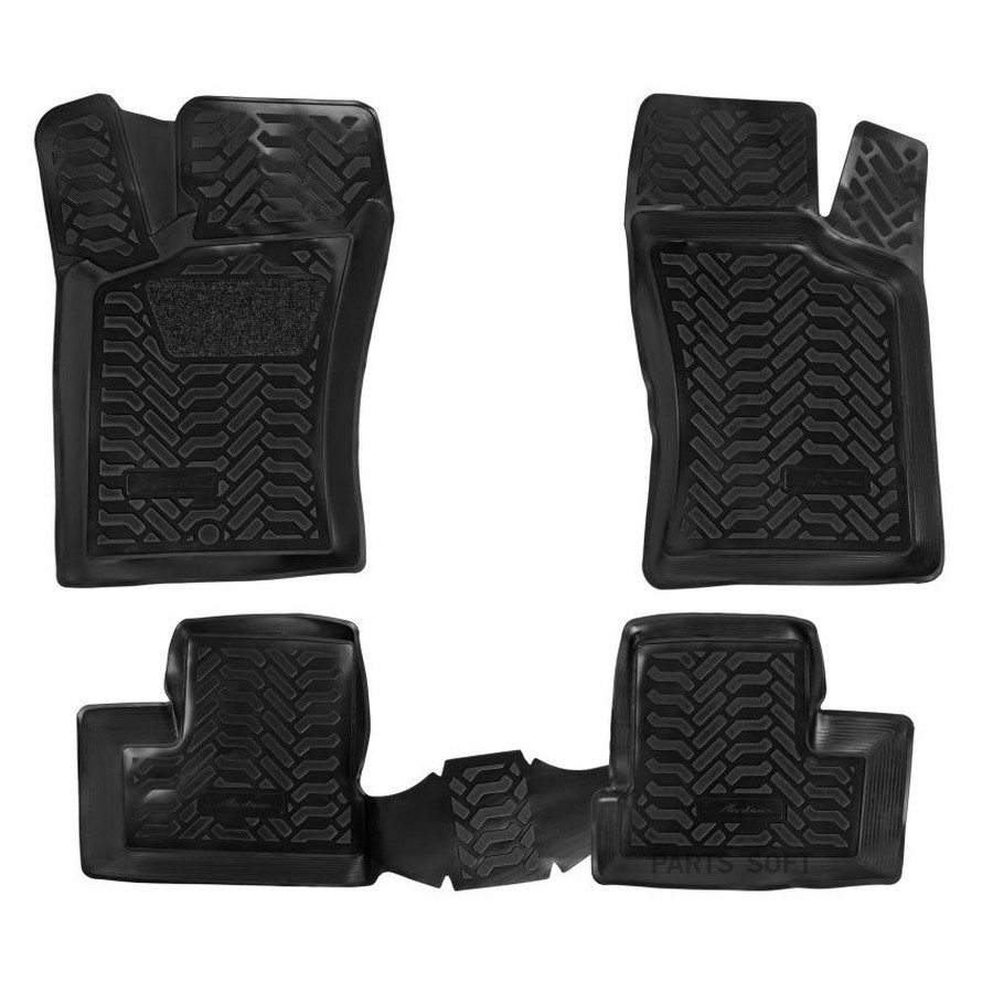 Коврики салона Daewoo Nexia 1995-2008 г.в. полимерный черный "AIRLINE" (высок. борт, подпятник) (4 ш - AIRLINE None None